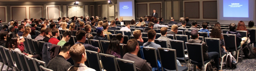 Students, faculty, and staff attending 2016 Hankin Lecture by Sam Rashkin