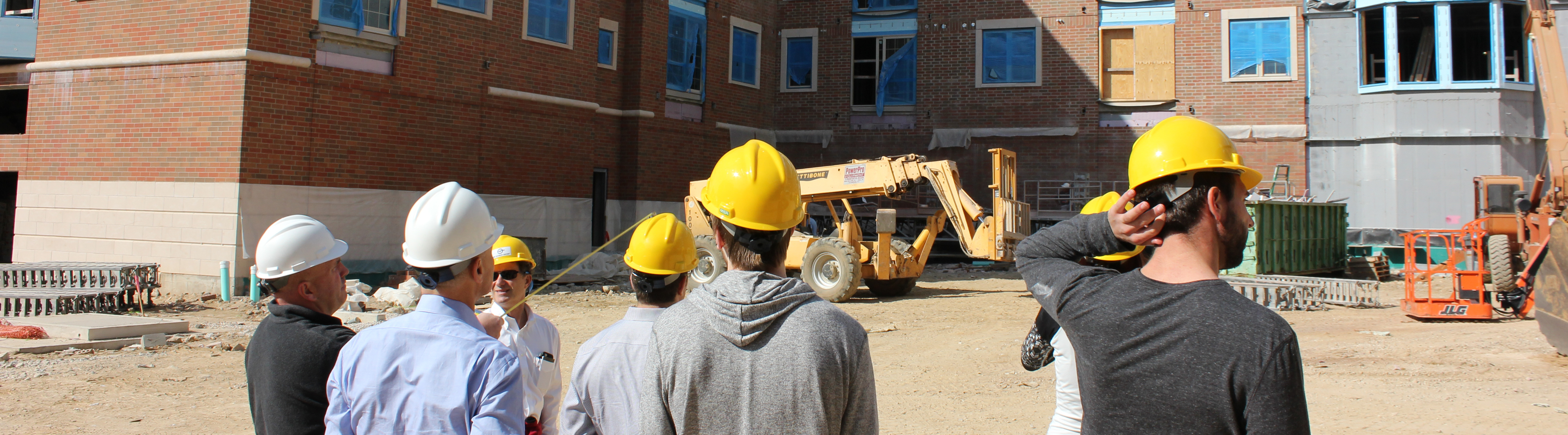 Students on construction site